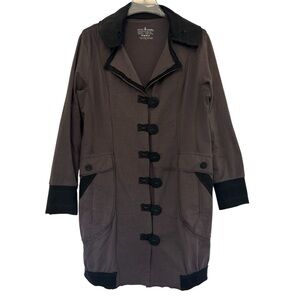 Neon Buddha Women's Black and Grey Trench Coat